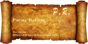 Paray Rufina névjegykártya